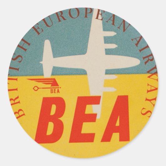 BEA Bagagelabel Ronde Sticker (Voorkant)