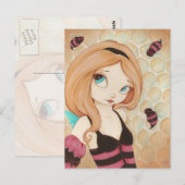 Bea - Fantasy fairy with bijen Briefkaart (Voorkant / Achterkant)
