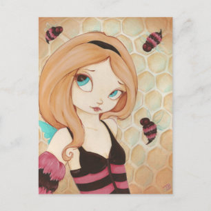Bea - Fantasy fairy with bijen Briefkaart