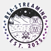 Bea-Streaming Sticker met Paarse Trim (Voorkant)