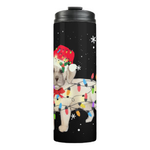Beabull Hond Kerst Licht Xmas Mam Papa Gifts Thermosbeker