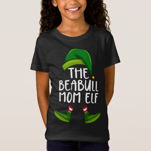 Beabull Moeder Hond Elf Grappige Kerstmis Pyjama T-shirt (Voorkant)