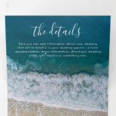 Beach 3 in 1 Destination Wedding Drieluik Uitnodiging (Binnenzijde eerst)