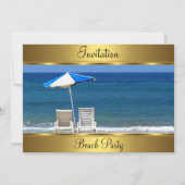 Beach 50th Birthday Party Kaart (Voorkant)