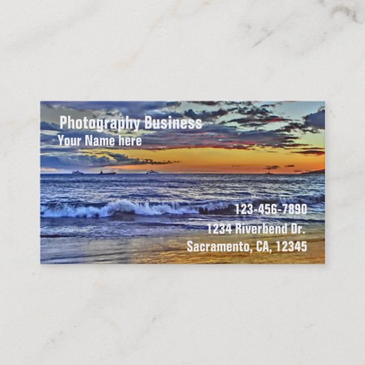 Beach aanpasbare fotografie visitekaartjes (Voorkant)