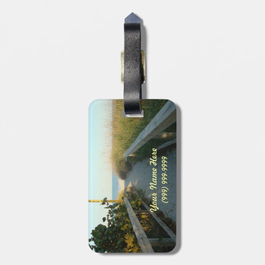 Beach Access Personalized Bagagelabel (Achterkant verticaal)