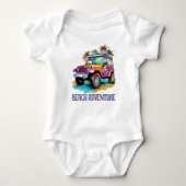 Beach Adventure Baby Bodysuit. Romper (Voorkant)