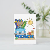 BEACH African American Boy Tshirts and Gifts Briefkaart (Staand voorkant)