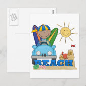 BEACH African American Boy Tshirts and Gifts Briefkaart (Voorkant / Achterkant)