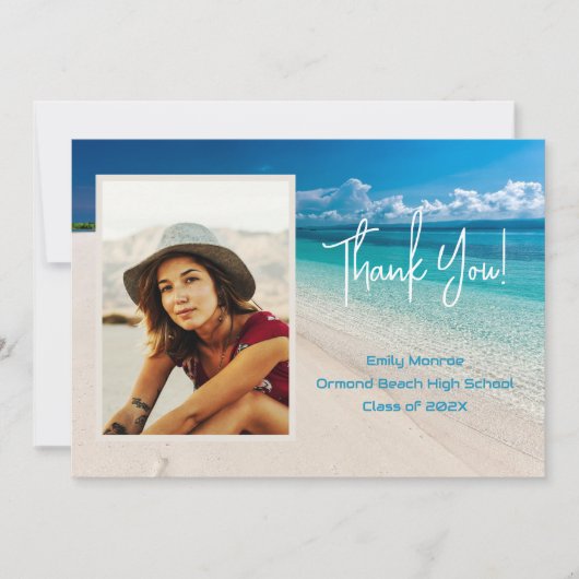 Beach Afstudeerder Foto Dank u de Kaart van het Be (Voorkant)