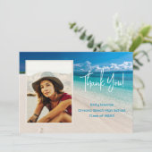 Beach Afstudeerder Foto Dank u de Kaart van het Be (Staand voorkant)