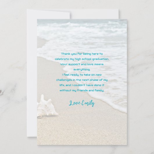 Beach Afstudeerder Foto Dank u de Kaart van het Be (Achterkant)