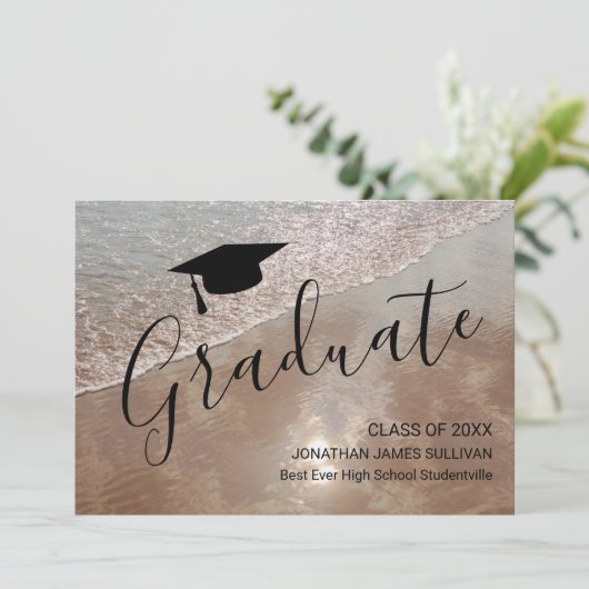 Beach Afstuderen Aankondiging (Staand voorkant)