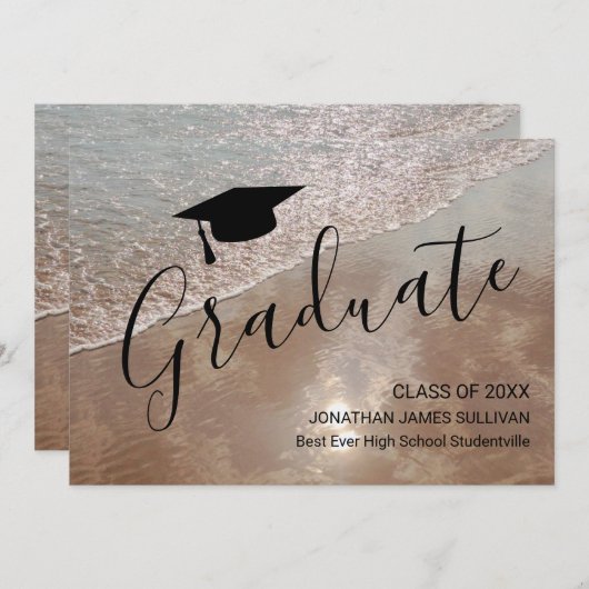 Beach Afstuderen Aankondiging (Voorkant / Achterkant)