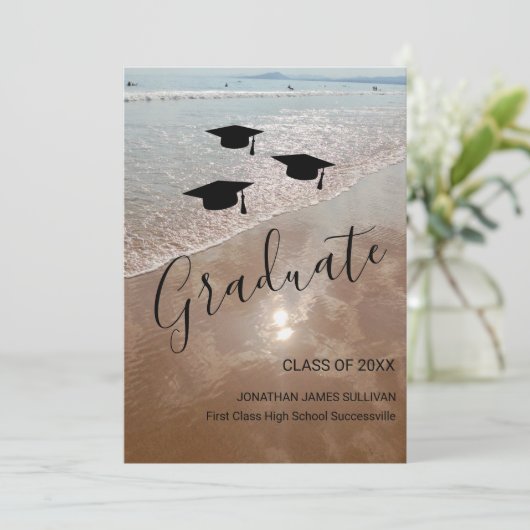 Beach Afstuderen Aankondiging (Staand voorkant)