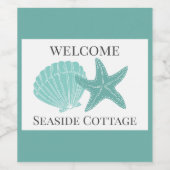 Beach Airbnb Vacation Rental Personalized Wijn Etiket (Enkel label)