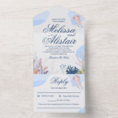 Beach All in One Wedding Invitation Uitnodiging (Binnen)
