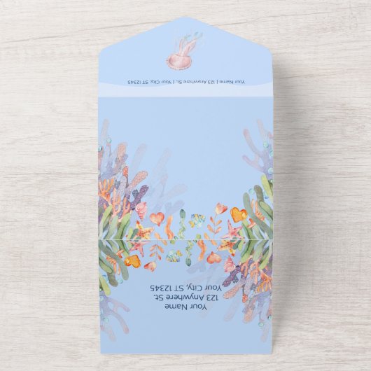  Beach All in One Wedding Invitation Uitnodiging (Buitenkant)