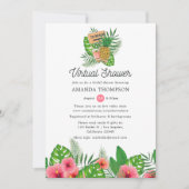 Beach Aloha Luau Virtual Vrijgezellenfeest Kaart (Voorkant)