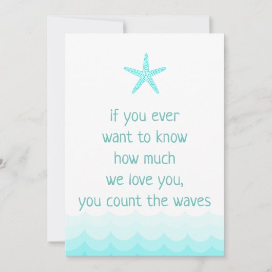 Beach als je ooit wilt weten hoeveel 5x7" Sign. Kaart (Voorkant)