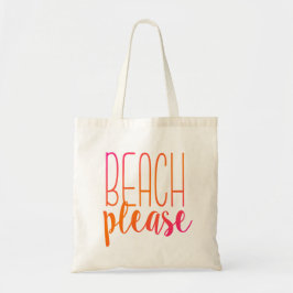 Beach alsjeblieft | Roze en Oranje Canvas tas