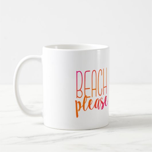 Beach alsjeblieft | Roze en Oranje Mok (Links)