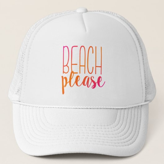 Beach alsjeblieft | Roze en Oranje Ombre Trucker H Pet (Voorkant)