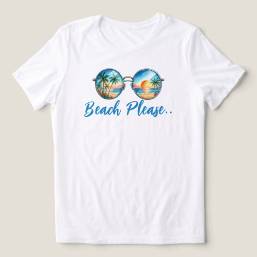 Beach alsjeblieft Tri-Blend shirt (Design voorkant)