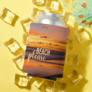 Beach alsjeblieft Tropisch Oranje geel zonsonderst Blikjeskoeler