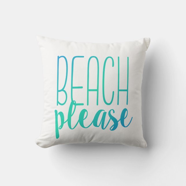 Beach alsjeblieft | Turquoise Ombre Pillow Buitenkussen (Voorkant)