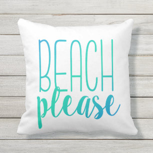 Beach alsjeblieft   Turquoise Ombre Pillow Buitenkussen