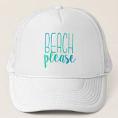 Beach alsjeblieft | Turquoise Ombre Trucker Hat Pet (Voorkant)