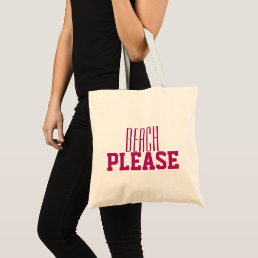 Beach alstublieft roze tote bag (Voorkant (product))