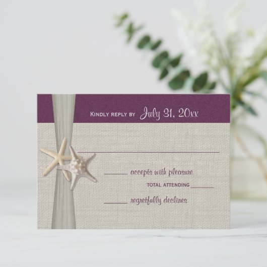 Beach Amore Eggplant Response Kaart (Staand voorkant)