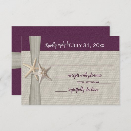 Beach Amore Eggplant Response Kaart (Voorkant / Achterkant)