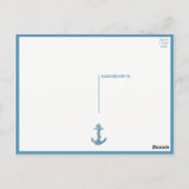 Beach Anchor Blue Nautical Weddenschap Bedankt Briefkaart (Achterkant)
