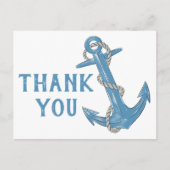 Beach Anchor Blue Nautical Weddenschap Bedankt Briefkaart (Voorkant)
