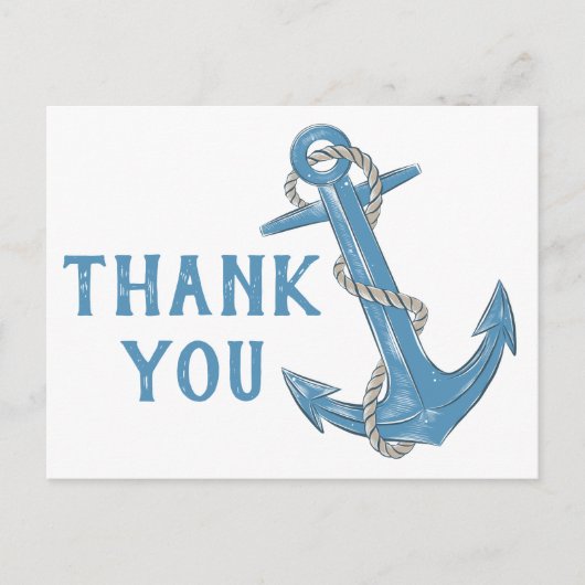 Beach Anchor Blue Nautical Weddenschap Bedankt Briefkaart (Voorkant)