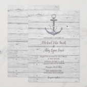 Beach Anchor Destination Wedding Invitation Kaart (Voorkant / Achterkant)