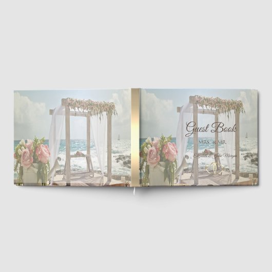 Beach Anchor Flowers Rustic Gastenboek (Volledig)