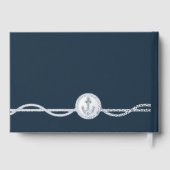Beach Anchor Navy Coastal Nautische bruiloft Folie Gastenboek (Achterkant)
