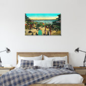 Beach and Bath House, Long BeachLong Beach, CA Canvas Afdruk (Insitu (Slaapkamer))