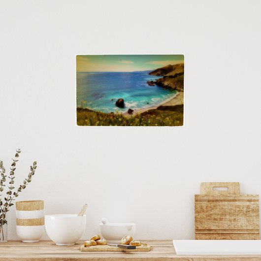 Beach and Bay, Pacific Coast Highway Poster (Keuken)