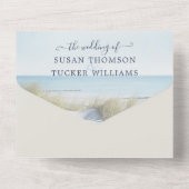 Beach and Dunes All in One Wedding Invitation All In One Uitnodiging (Achterkant)