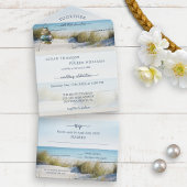 Beach and Dunes All in One Wedding Invitation All In One Uitnodiging