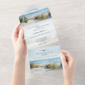 Beach and Dunes All in One Wedding Invitation All In One Uitnodiging (Afscheurbaar)