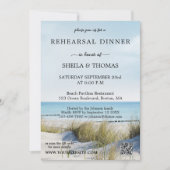 Beach and Dunes QR Code Rehearsal Dinner Kaart (Voorkant)