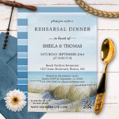 Beach and Dunes QR Code Rehearsal Dinner Kaart