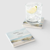 Beach and Dunes Wedding Stone Onderzetter (Zijkant)