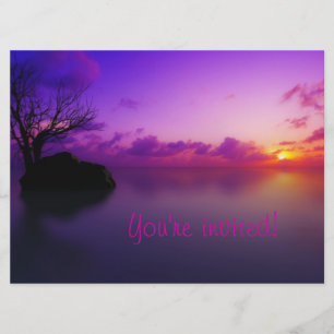 Beach and Glitter Invitation Kaart